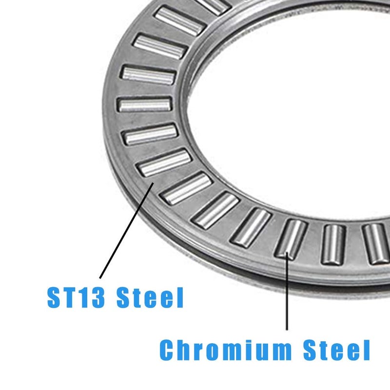 koofull 4 Sets NTA1625+2TRA, Thrust Needle Roller Bearings with Two Washers, ID 1", OD 1-9/16" - Image 3